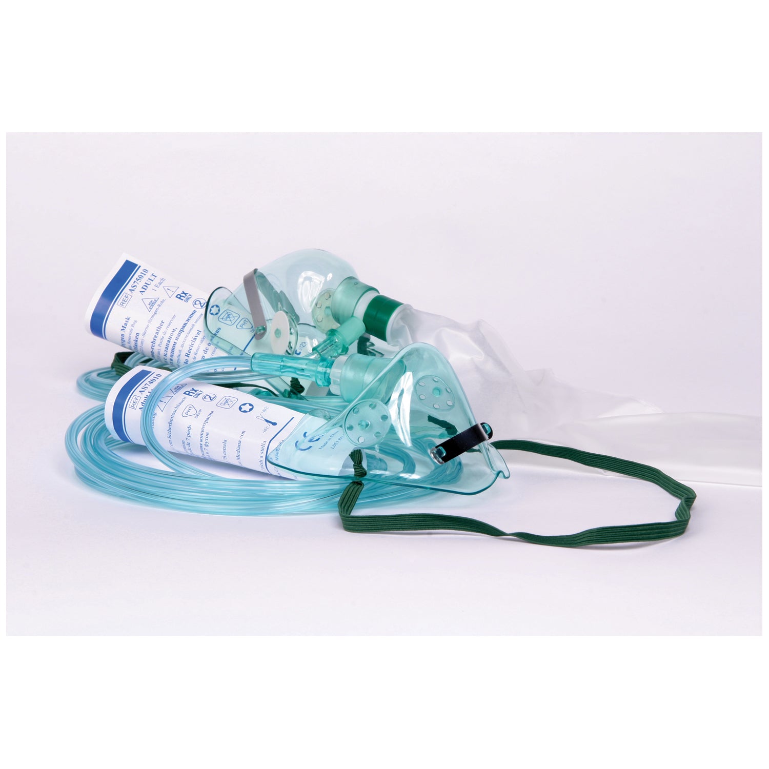 AMSINO AMSURE® & TUBING Oxygen Mask, Adult, Standard, Medium Concentration with 7 ft Tubing, 50/cs