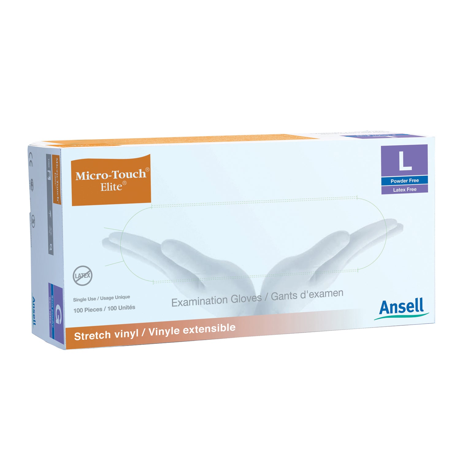 ANSELL MICRO-TOUCH® STYLE 42® ELITE® POWDER-FREE SYNTHETIC MEDICAL Exam Gloves, Medium, 100/bx, 10 bx/cs
