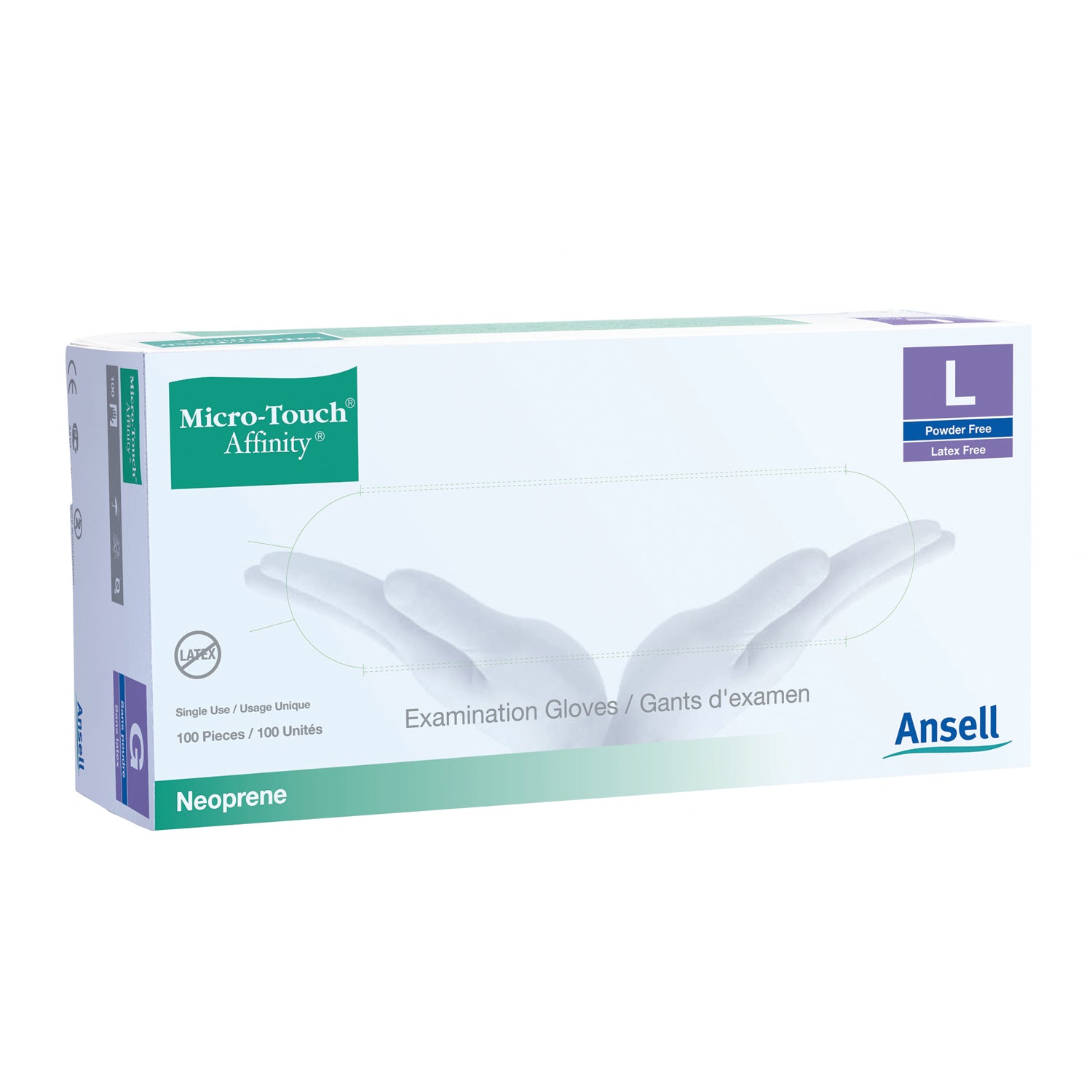 ANSELL MICRO-TOUCH® AFFINITY™ SYNTHETIC Exam Gloves, Large, 100/bx, 10 bx/cs