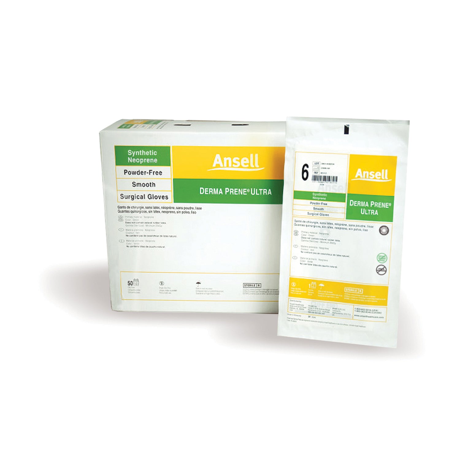 ANSELL GAMMEX® NON-LATEX POWDER-FREE STERILE NEOPRENE Surgical Gloves, Size 9, 50 pr/bx, 4 bx/cs