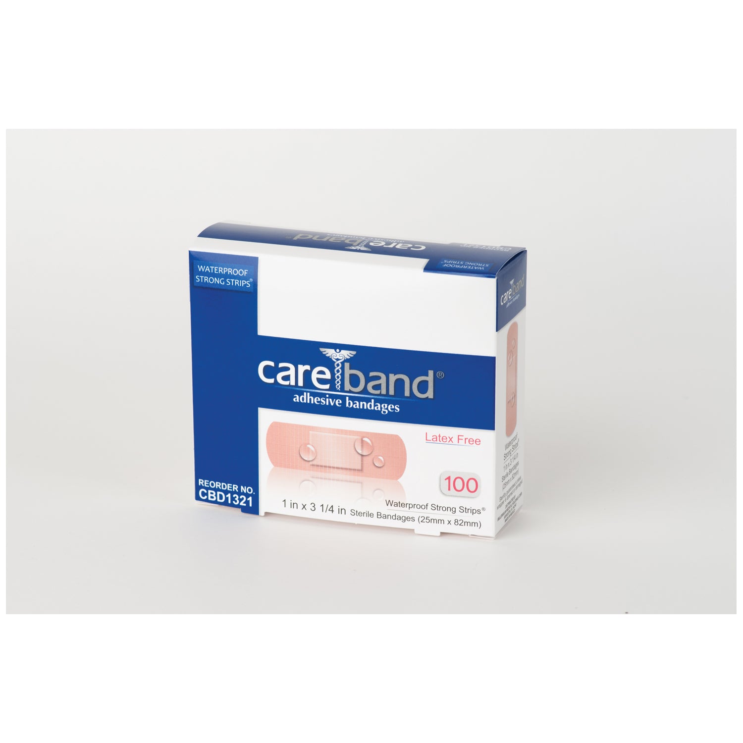 ASO CAREBAND™ WATERPROOF BANDAGES "Reinforced Waterproof Bandage, Tan, 1\" x 3\", Latex Free (LF), 100/bx, 12 bx/cs"