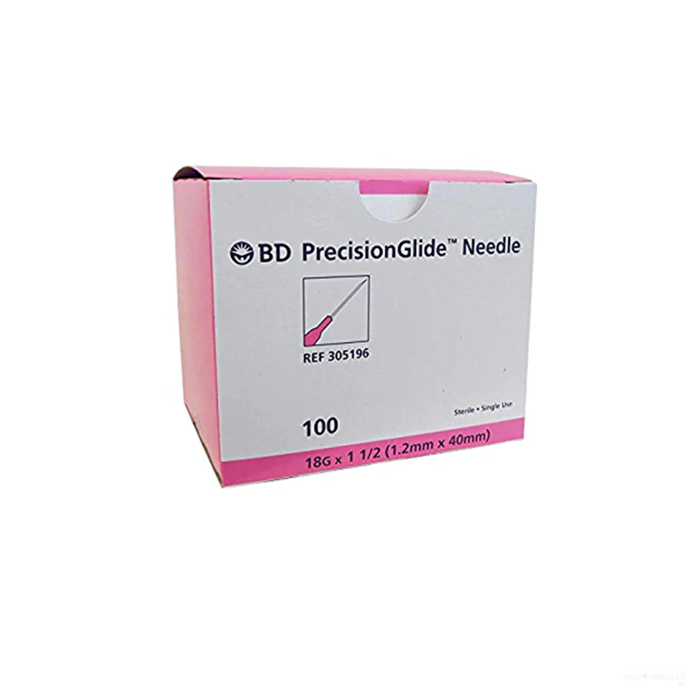 BD PRECISIONGLIDE™ NEEDLES "Needle, 18G x 1\", Regular Bevel, Sterile, 100/bx, 10 bx/cs "