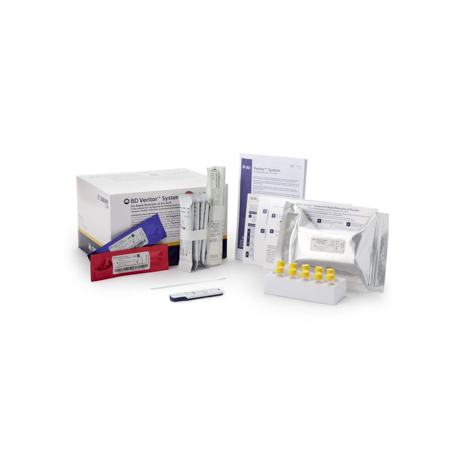 BD VERITOR™ SYSTEM Influenza A+B POC Kit, CLIA Waived, 30 tests/kit, 1 kit/ea