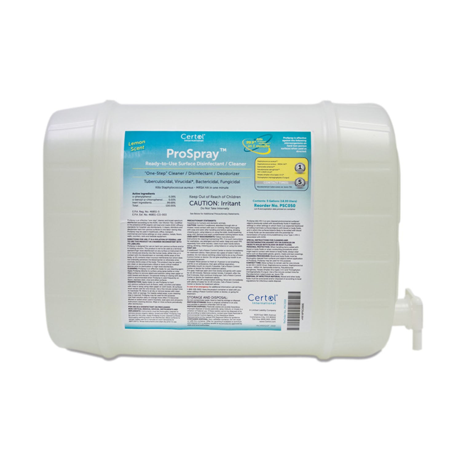 CERTOL SPEC CLEAN DISINFECTANT™ SURFACE CLEANER/DISINFECTANT Ready-to ...