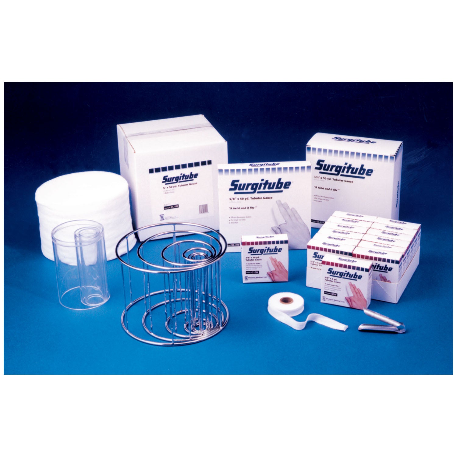 GENTELL SURGITUBE® FOR USE WITH APPLICATORS "Tubular Bandage, Size 1, 5/8\" x 5 yds, White, Small Fingers & Toes, Includes Aluminum Splint Type Applicator, 12/dz "