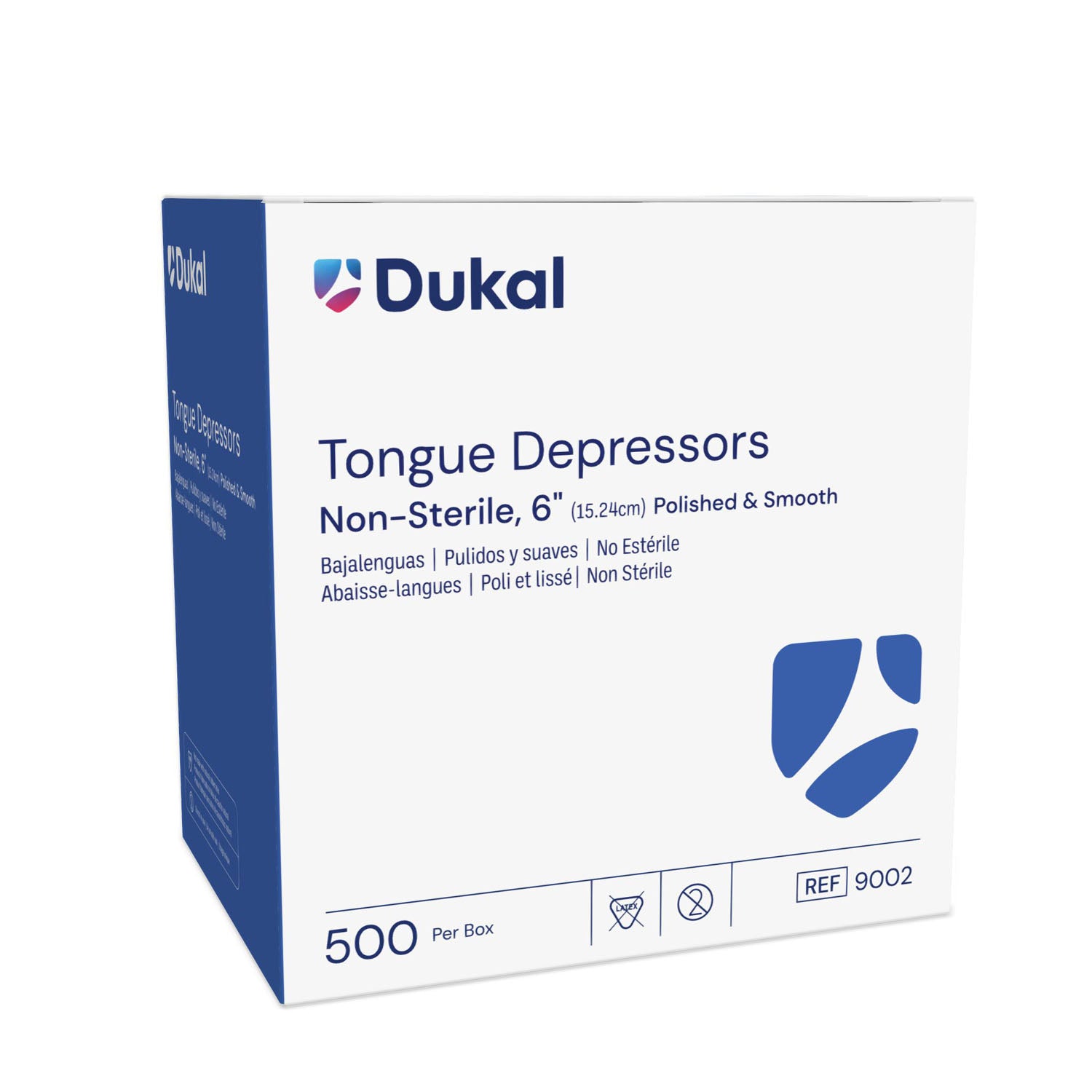 DUKAL TONGUE DEPRESSORS "Tongue Depressor, Senior, 6\", Non-Sterile, 500 pc/bx, 10 bx/cs (48 cs/plt)"
