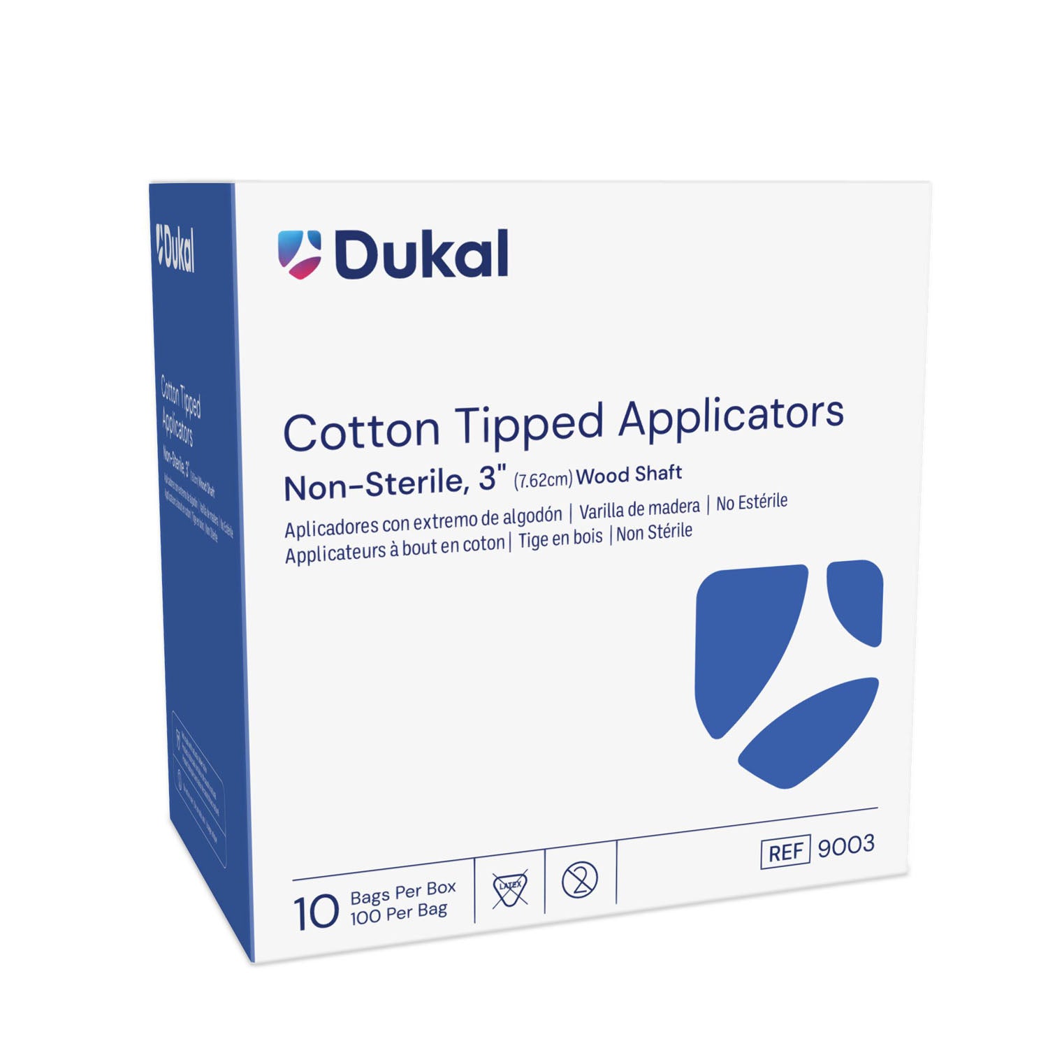 DUKAL COTTON TIPPED APPLICATORS "Applicator, 3\" Cotton Tip, Non-Sterile, 100/bg, 10 bg/bx, 10 bx/cs"