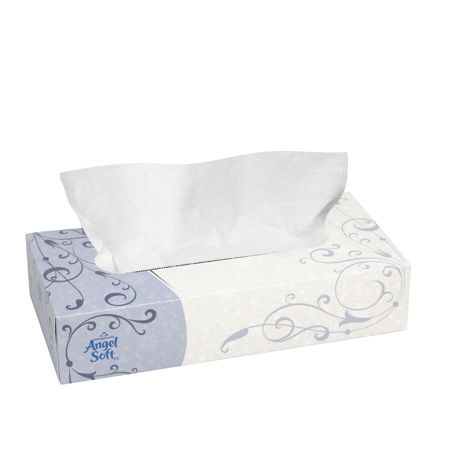 GEORGIA-PACIFIC ANGEL SOFT PS® PREMIUM FACIAL TISSUE "Premium Facial Tissue, Flat Box, White, 8.4\"x7.5\", 100 sht/bx, 30 bx/cs"