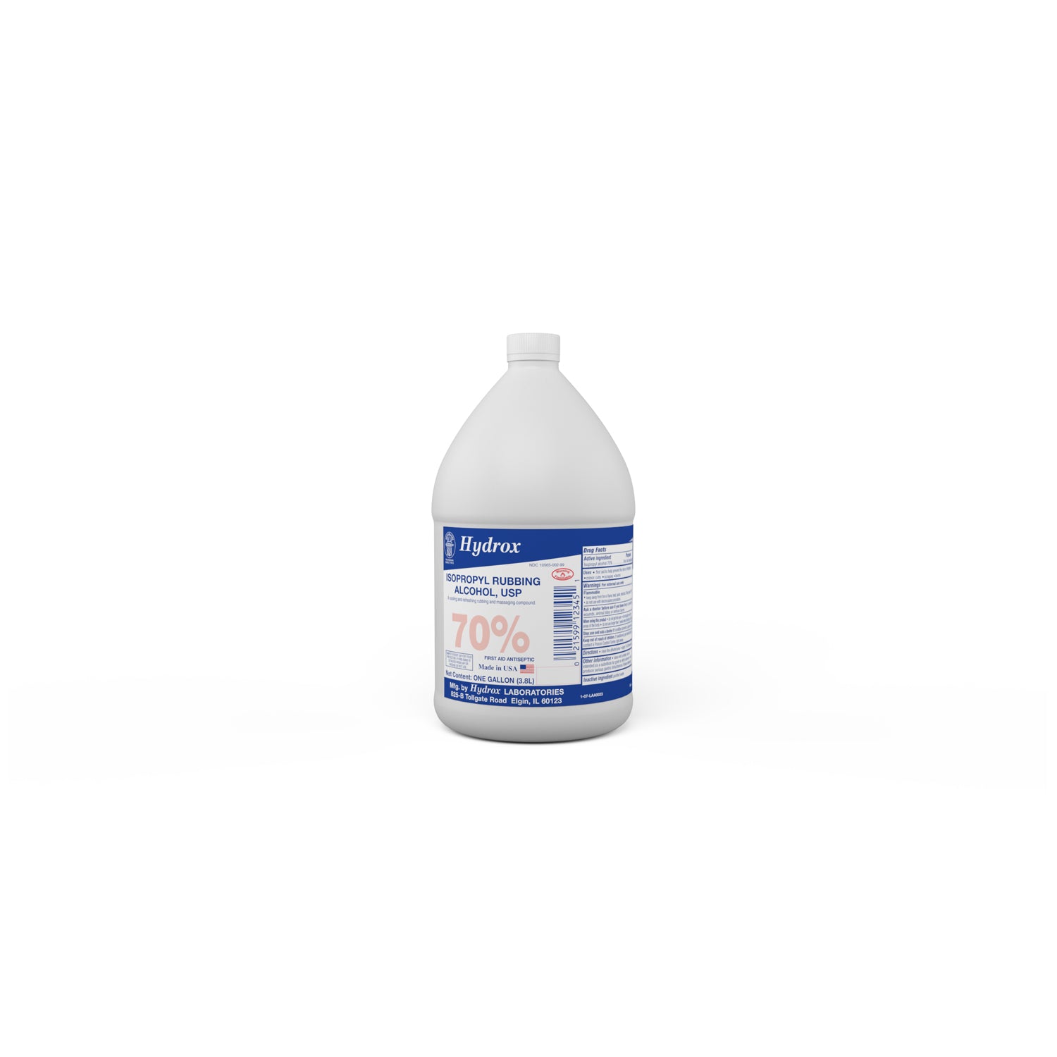 HYDROX LABORATORIES ISOPROPYL ALCOHOL Isopropyl Rubbing Alcohol 70%, USP, 128 oz, 4 btl/cs (HAZMAT Fees Apply, cannot ship via Air or to AK, GU, HI, MP, PR, VI)