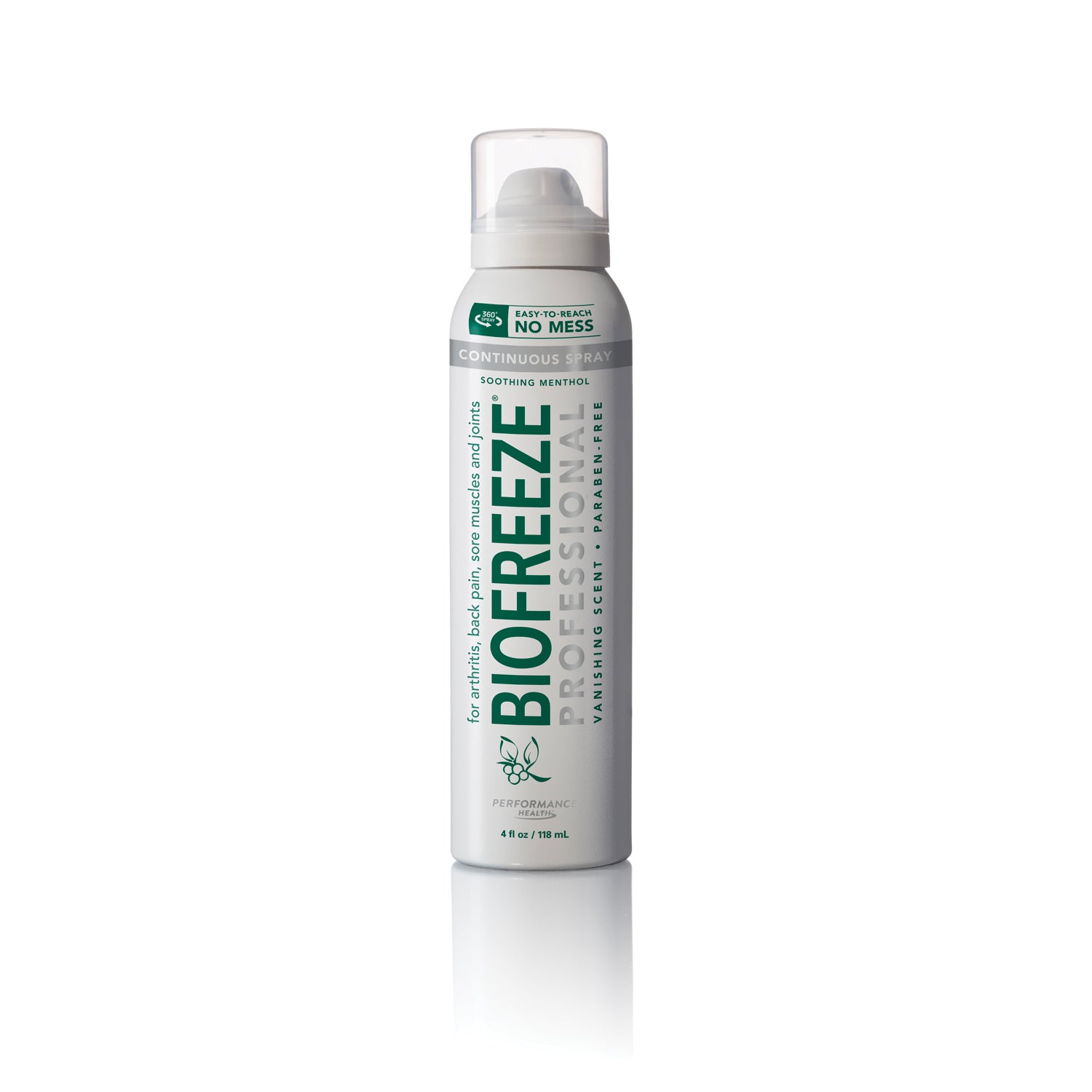 RB HEALTH TOPICAL PAIN RELIEVER Biofreeze® Professional, 4 oz 360° Spray, 12/bx (HAZMAT Fees Apply, cannot ship via Air or to AK, GU, HI, MP, PR, VI)