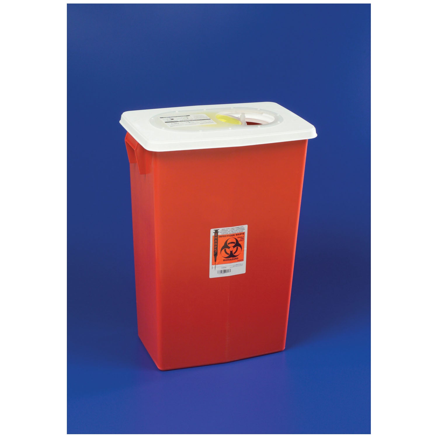 CARDINAL HEALTH LARGE VOLUME S Container, 8 Gal Red, Slide Lid, 10/cs