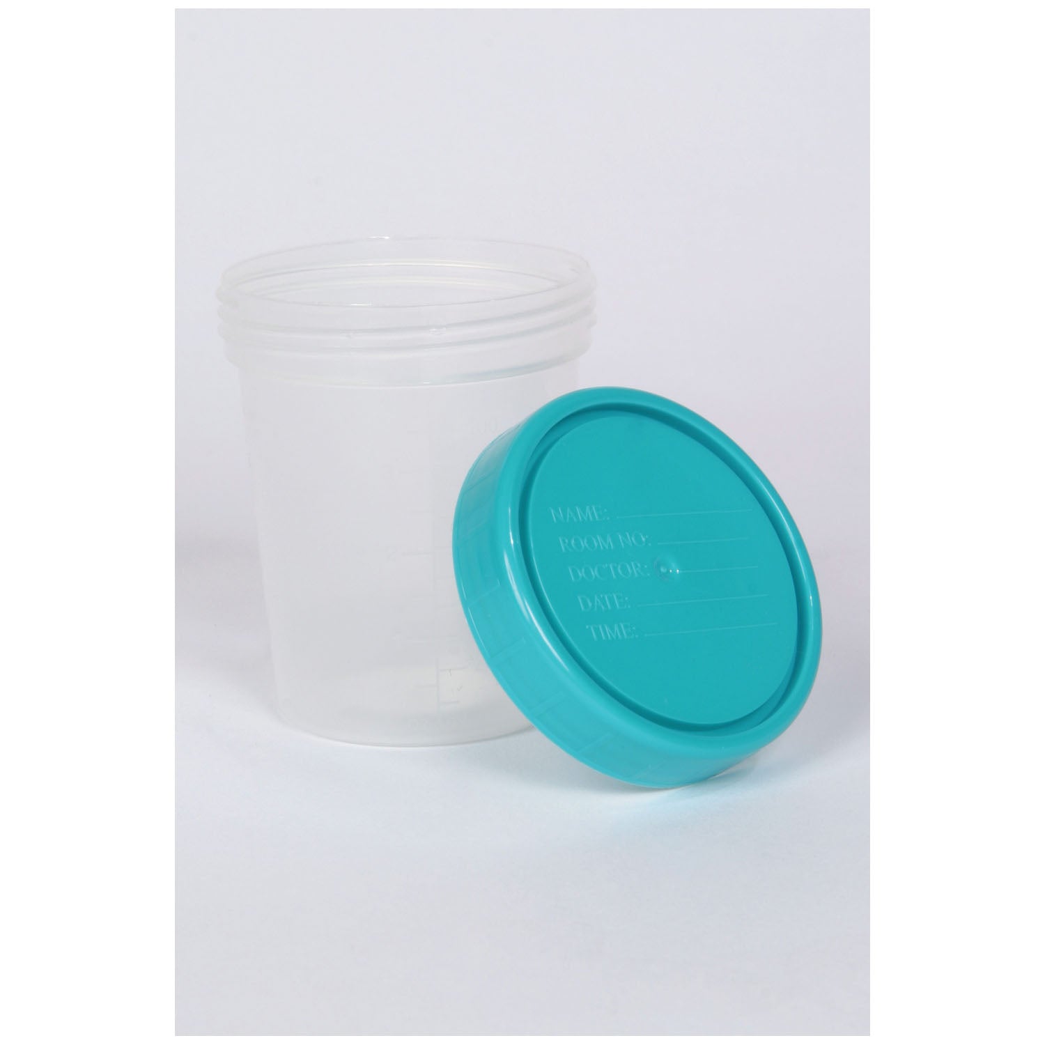 MEDEGEN GENT-L-KARE® 4 OZ NON-STERILE SPECIMEN CONTAINERS Specimen Containers, Turquoise LiquaGuard® Lid, 500/cs