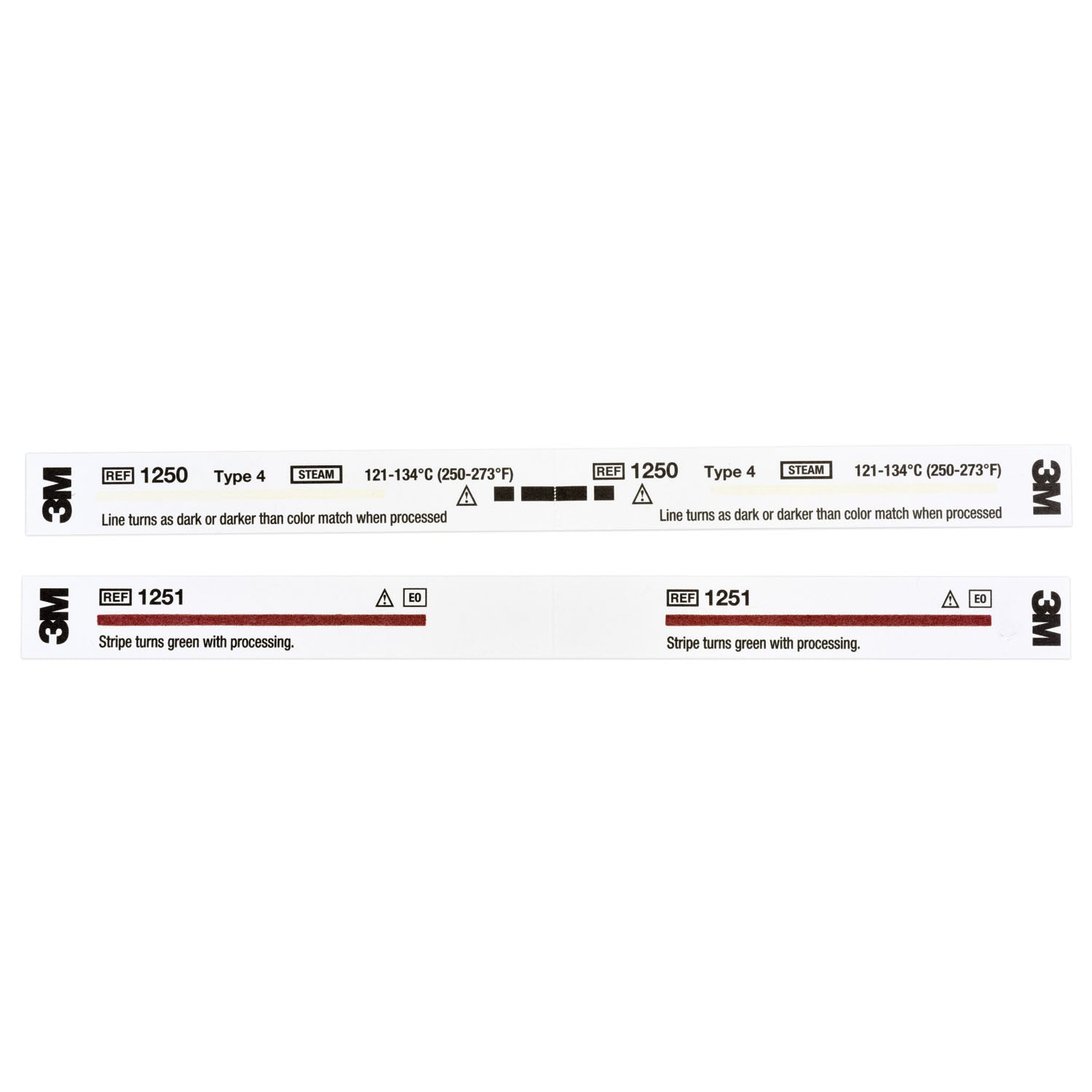SOLVENTUM COMPLY™ EO & STEAM CHEMICAL INDICATOR STRIPS "Indicator Strip For Steam, 5/8\" x 8\", Color Change From White to Dark Brown/ Black, Perforated, 240/bx, 8 bx/cs "