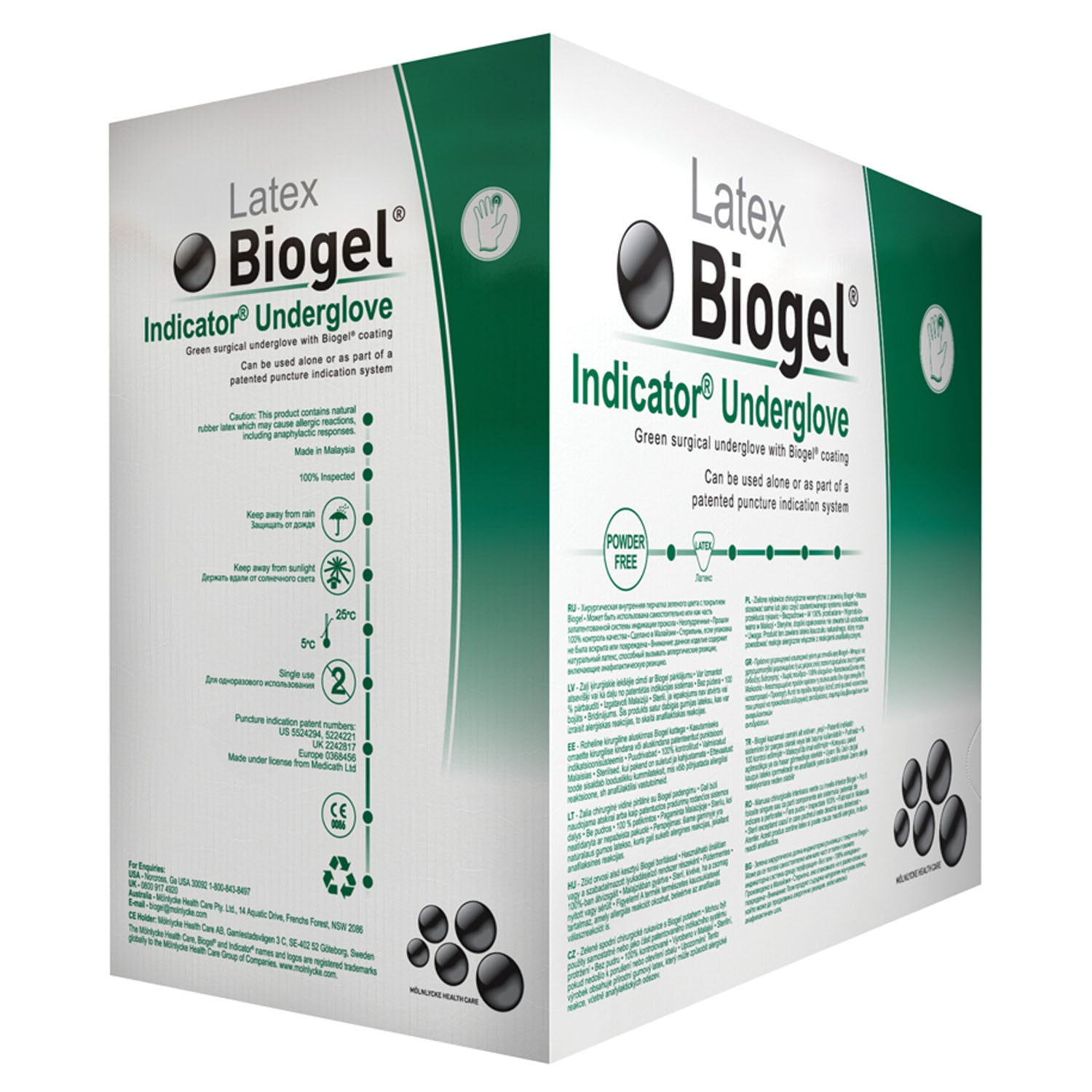 MOLNLYCKE BIOGEL® INDICATOR® GLOVES Surgical Glove, Size 8, Sterile, Latex, Powder Free