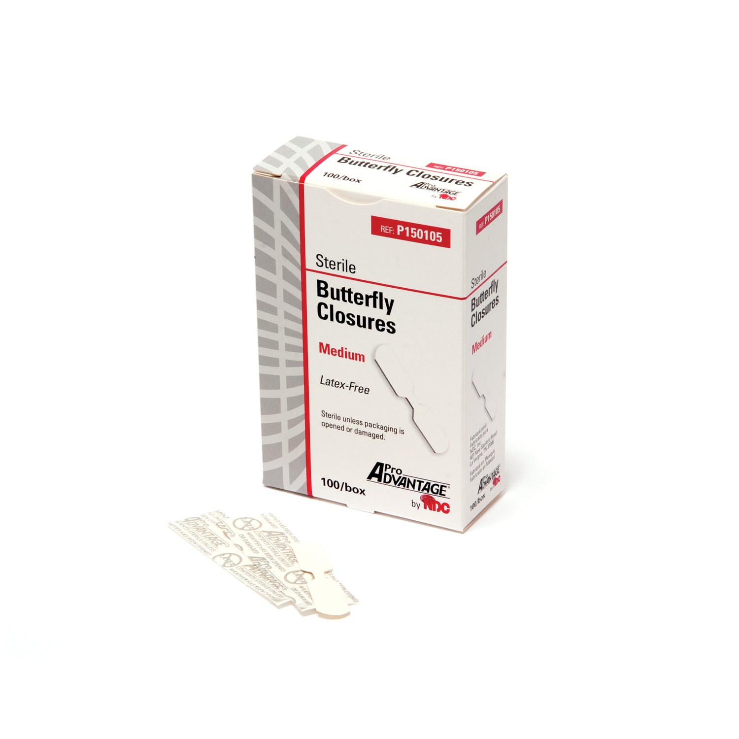 PRO ADVANTAGE® BUTTERFLY WOUND CLOSURE Medium Butterfly Wound Closure, 100/bx, 12 bx/cs