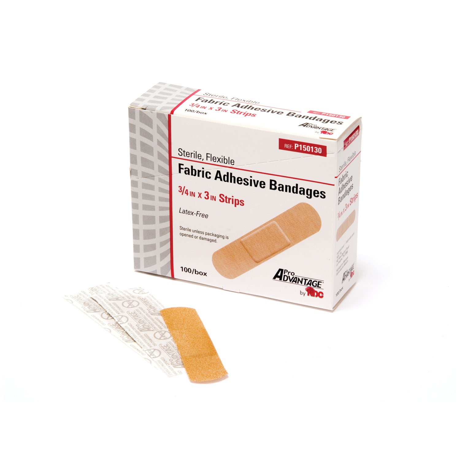 PRO ADVANTAGE® FABRIC ADHESIVE BANDAGE "Adhesive Bandage, Strips, 3/4\" x 3\", 100/bx, 12 bx/cs (200 cs/plt)"