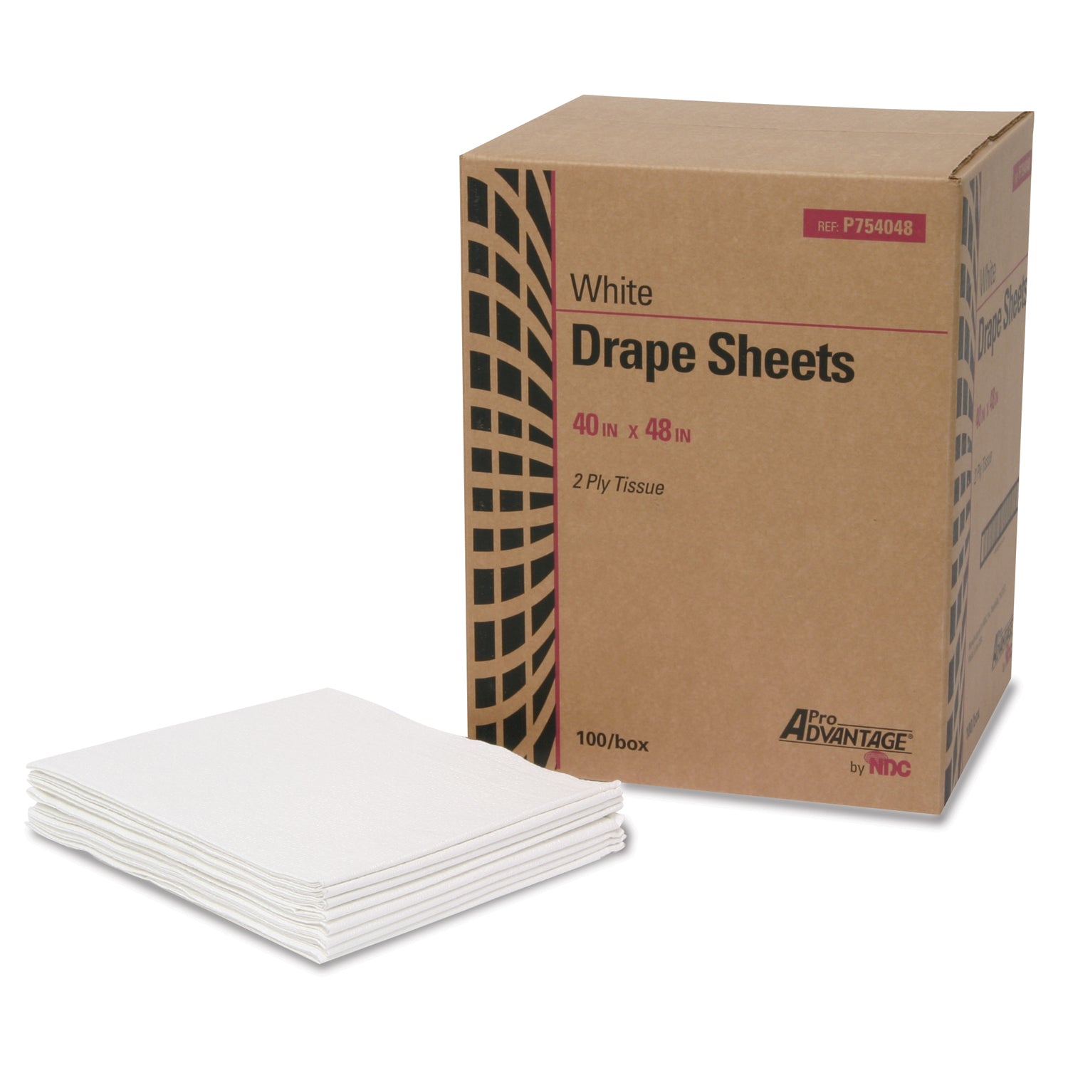 PRO ADVANTAGE® DRAPE SHEET Drape Sheet, 2-Ply, Tissue, 40" x 48", White, 100/cs