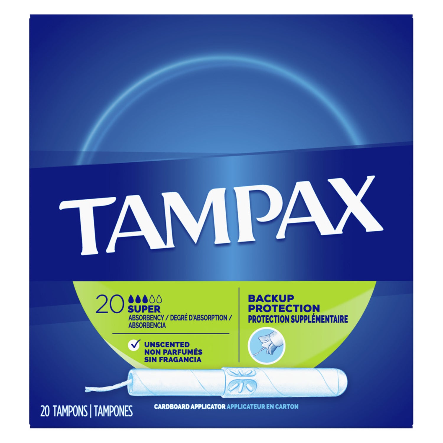 P&G DISTRIBUTING TAMPAX TAMPONS Tampax Super Absorbency Tampons, Unscented, 20/bx, 24 bx/cs