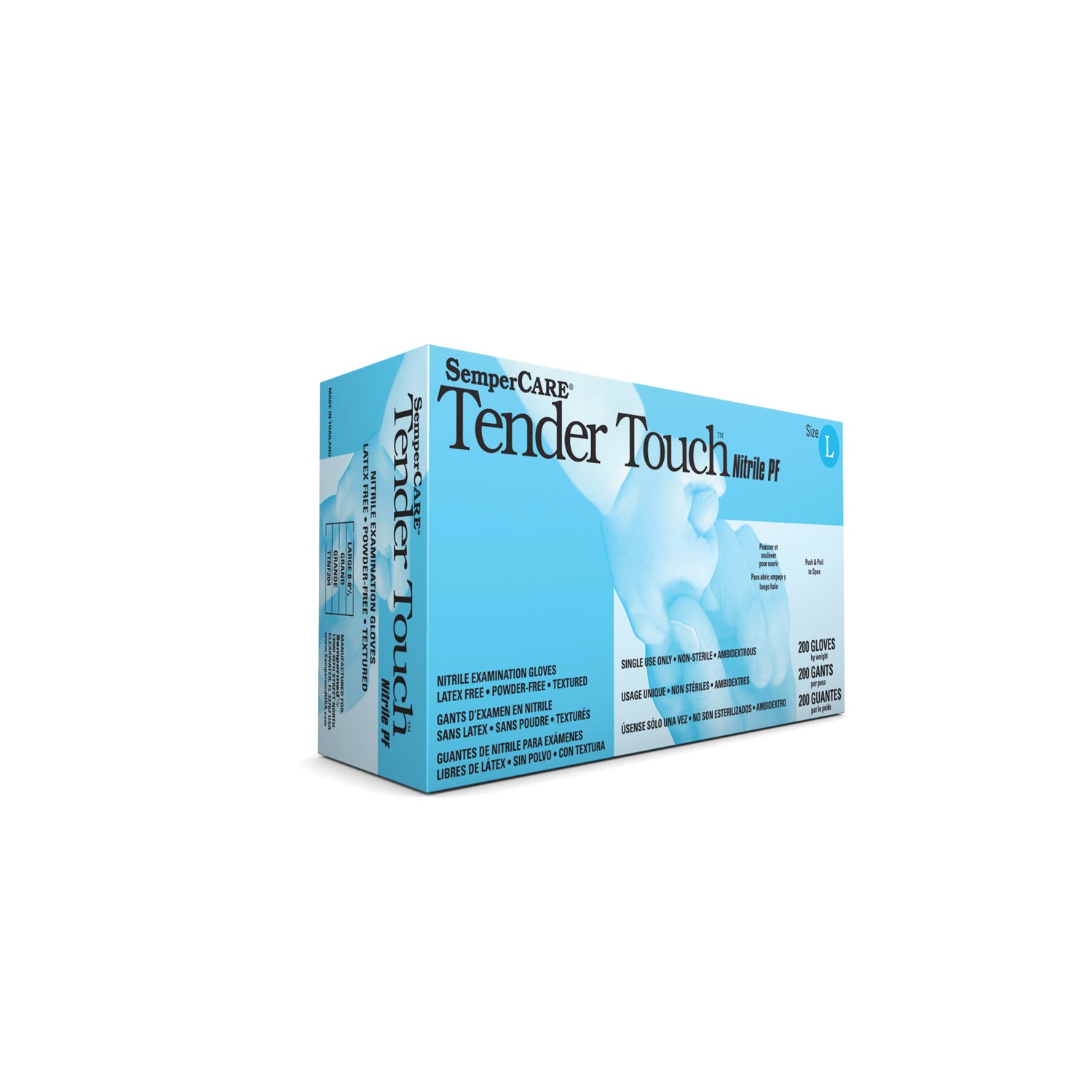 HARPS USA SEMPERMED VELVET XP™ NITRILE Exam Glove, Nitrile, X-Large, Powder Free (PF), Beaded Cuff, Textured Fingers, Ambidextrous, 180/bx, 10 bx/cs (60 cs/plt)