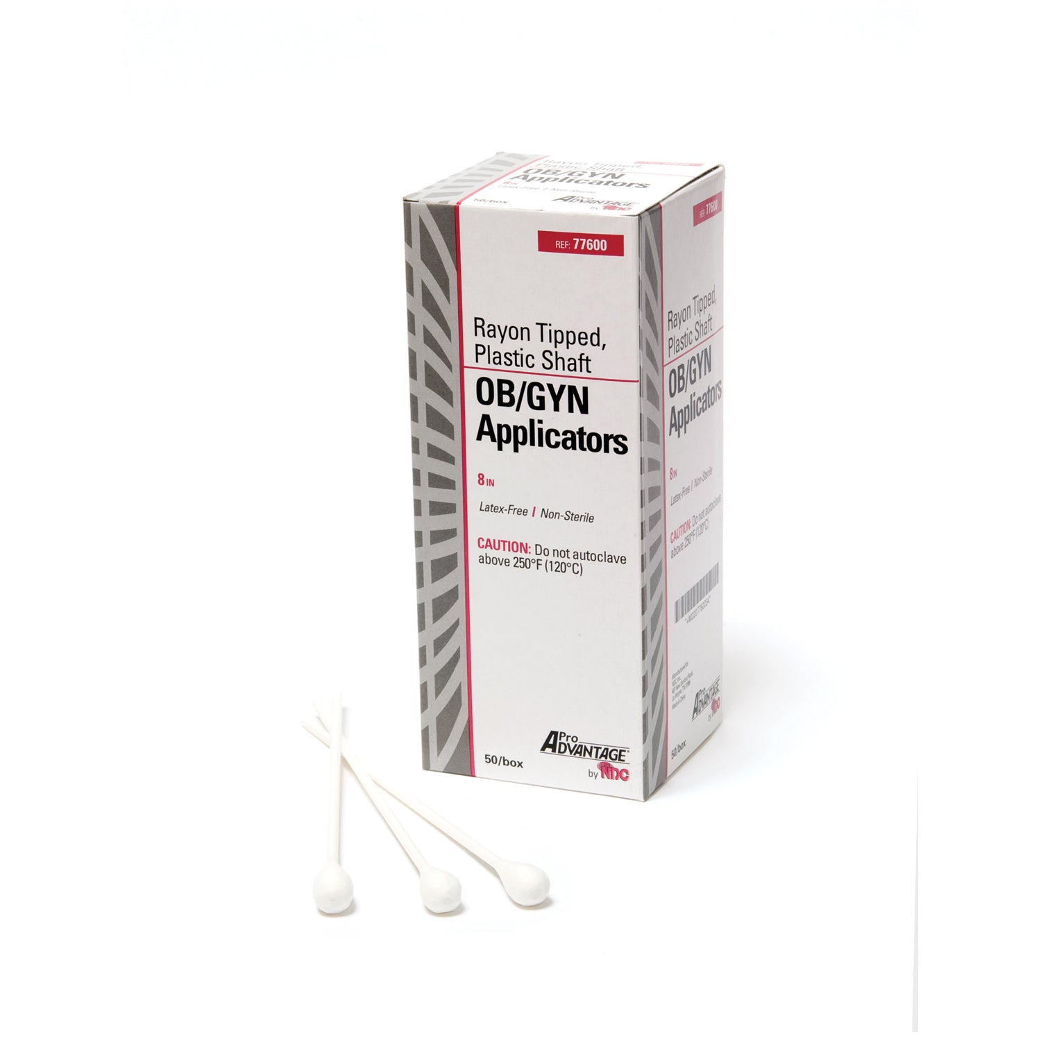 PRO ADVANTAGE® APPLICATOR OB/ GYN Applicator, 8", Rayon Tipped, Plastic Shaft, 50/bx, 10 bx/cs