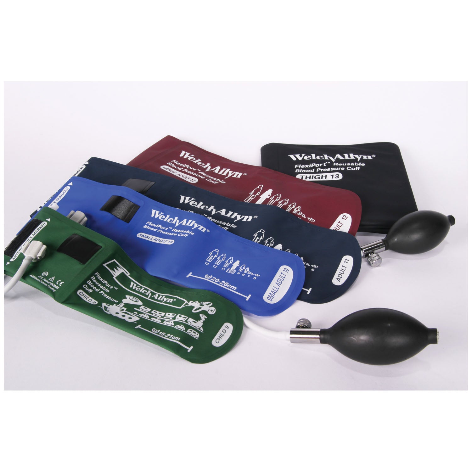 WELCH ALLYN REUSABLE FLEXIPORT S Cuff, Reusable, Inflation System, 2-Tube, Adult