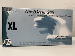 INNOVATIVE NITRIDERM 200 NITRILE SYNTHETIC POWDER-FREE EXAM GLOVES, X-Large, Non Sterile, Textured, Blue, 200/bx, 10 bx/cs