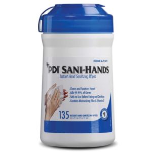 PDI SANI-HANDS® INSTANT HAND SANITIZING WIPES Instant Hand Sanitizing Wipe, Medium, 6" x 7½", 135/can, 12 can/cs