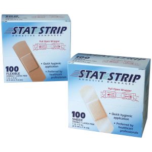DUKAL STAT STRIP™ ADHESIVE BANDAGES Stat Strip® Adhesive Bandage, Lightweight, Flex, 1" x 3", 100/bx, 12 bx/cs