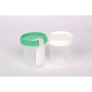 CARDINAL HEALTH GENERAL PURPOSE SPECIMEN COLLECTION Specimen Container, 4 oz, Sterile, Green Cap, Integrity Seal, Individually Wrapped, 100/cs