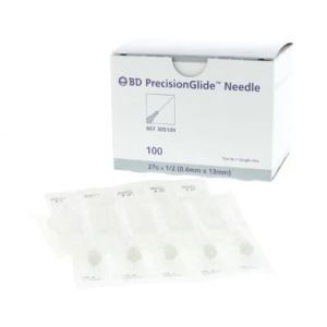 BD PRECISIONGLIDE™ NEEDLES Needle, 27G x ½", Regular Bevel, Sterile, 100/bx, 10 bx/cs