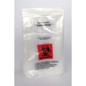 MEDEGEN LAB SAFE™ LABORATORY SPECIMEN COLLECTION BAGS Collection Bag, 6" x 9", Zip Closure, No Print, 1000/cs