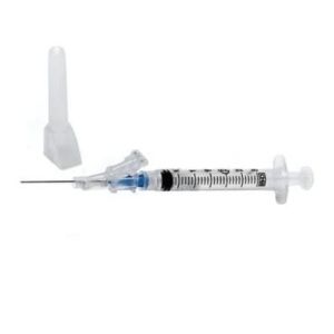 BD SAFETYGLIDE™ NEEDLES & SYRINGES Syringe, 1mL, 25G x 5/8" Shielding Subcutaneous Injection Needle, Regular Bevel, Regular Wall, Detachable Needle, 50/bx, 8 bx/cs