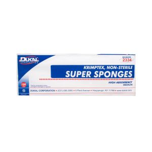 DUKAL SUPER SPONGES Sponge, Diagonal Measurement: 6" x 6¾" (Medium), Non-Sterile, 100/bg, 6 bg/cs