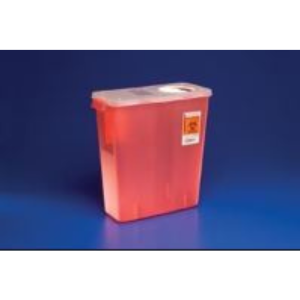 CARDINAL HEALTH MULTI-PURPOSE SHARPS CONTAINERS Multi-Purpose Red Container, 5 Qt, Rotor Opening Lid, 6¾"H x 8¾"D, 40/cs
