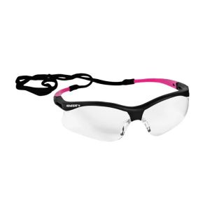 KIMBERLY-CLARK NEMESIS™ S V30 SAFETY EYEWEAR Safety Glasses, Clear Anti-Fog Lens, Black Frame with Pink Tips, 12/cs