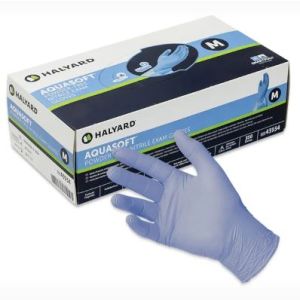 HALYARD AQUASOFT™ BLUE NITRILE EXAM GLOVES Gloves, Medium, 300/bx, 10bx/cs