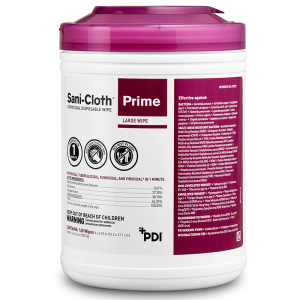 PDI SANI-CLOTH® PRIME GERMICIDAL DISPOSABLE WIPE Disposable Wipe, 6” x 6.75”, 160 wipes/canister, 12/cn/cs