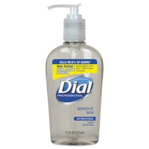 DIAL® SENSITIVE SKIN ANTIBACTERIAL LIQUID HAND SOAP Sensitive Skin Liquid Hand Soap, Antibacterial, Pump, 7.5 oz, 12/cs