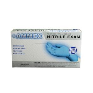 AMMEX NITRILE GLOVES Ammex® Nitrile Gloves, Medium, Disposable, Exam Grade, Blue, Powder Free, Smooth, Polymer Coated, 100/bx, 10bx/cs