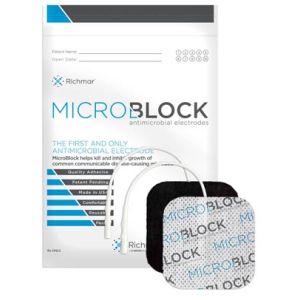 RICHMAR MICROBLOCK ANTIMICROBIAL  ELECTRODES MicroBlock Antimicrobial Electrodes, 3” x 5" White Cloth. 2/pk, 10 pks/bg, 1 bg/cs. US Sales only.