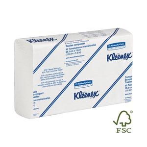 KIMBERLY-CLARK KLEENEX® SLIMFOLD TOWELS White Towel, 7½" x 11.6", 90/pk, 24 pk/cs