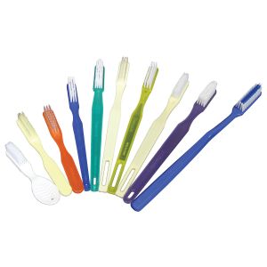 DUKAL DAWNMIST TOOTHBRUSH Toothbrush, 46 Tuft, Translucent Green Handle, Rounded White Nylon Bristles, 144/bx, 10 bx/cs