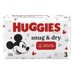 KIMBERLY-CLARK HUGGIES® SNUG & DRY DIAPERS Diaper, Size 3, Jumbo Pack, 31/pk, 4 pk/cs