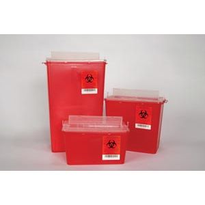 PLASTI HORIZONTAL ENTRY SHARPS CONTAINERS Horizontal Entry Container, 14 Qt Red, 10/cs