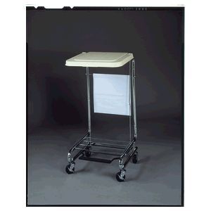 MEDEGEN PREMIER™ HAMPER STAND Silver Hamper Stand, 19" x 21" x 36", Step-On Foot Pedal, Soiled Linen