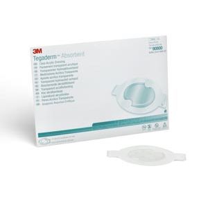SOLVENTUM TEGADERM™ ABSORBENT CLEAR ACRYLIC DRESSINGS Dressing, Small Oval, Pad Size 1½" x 2¼", Overall Size 3" x 3¾", 10/bx, 4 bx/cs