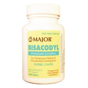 MAJOR LAXATIVES Bisacodyl, 5mg, Tablets, Enteric Coated, 1000s, Compare to Dulcolax®, NDC# 00904-6748-80