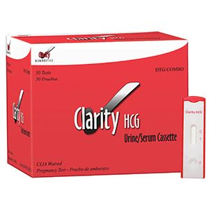 CLARITY DIAGNOSTICS PREGNANCY Clarity HCG Combo Cassette, CLIA Waived, 50/bx