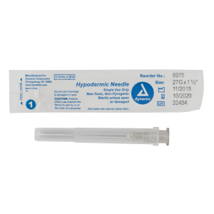 Hypodermic Needle 27G,  1 1/2" needle