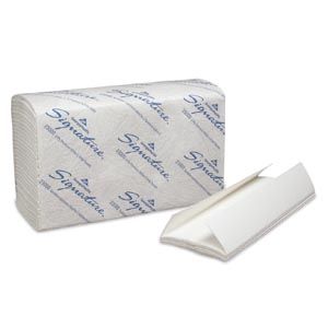 GEORGIA-PACIFIC SIGNATURE® 2-PLY PREMIUM PAPER TOWELS Premium C-Fold Paper Towels, 2-Ply, Paper Band, White, 10¼" x 13¼" Sheets, 120 ct/pk, 12 pk/cs